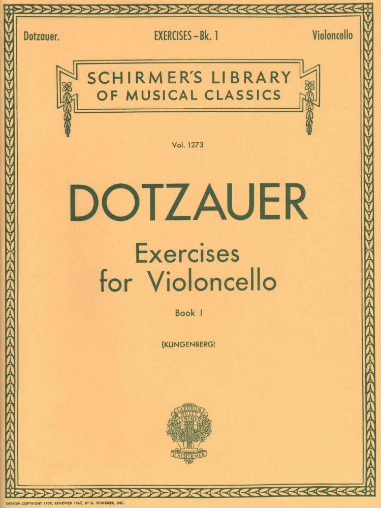 Dotzauer, J Friedrich - Exercises for Violoncello, Book 1 (Nos 1-34) - Cello solo - edited by Johannes Klingenberg - Schirmer Edition