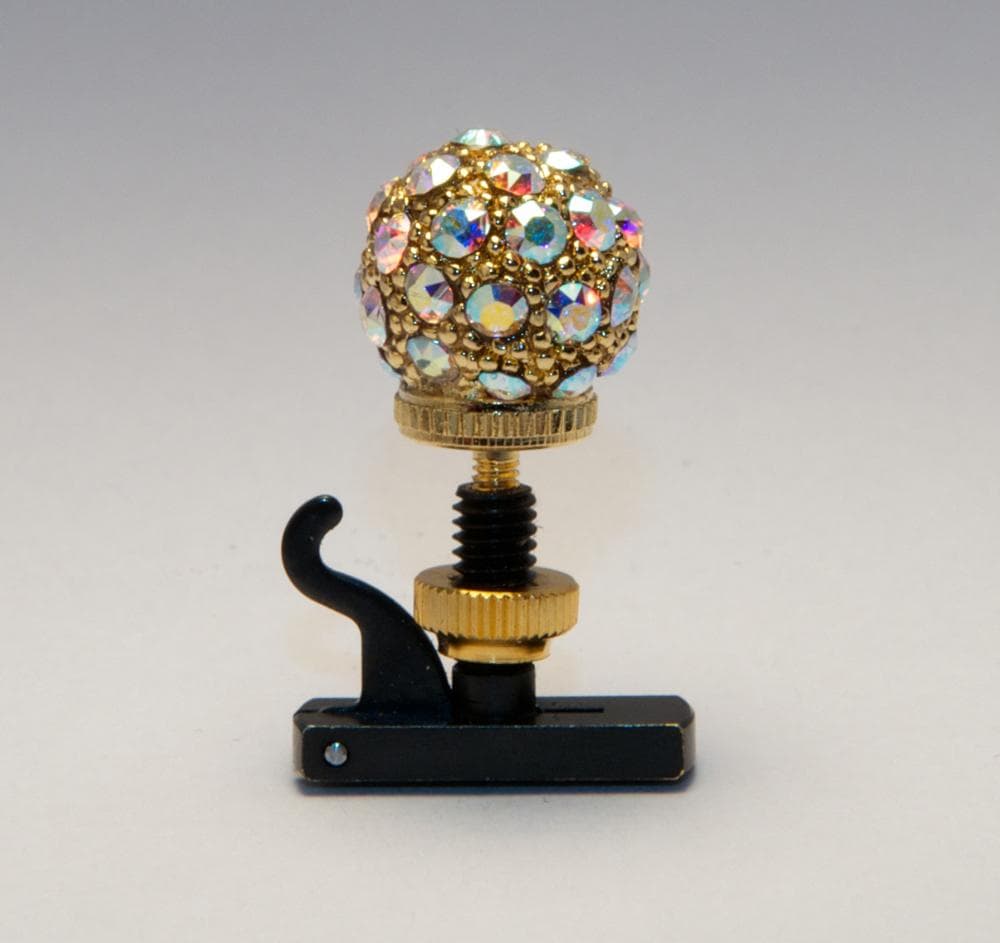 Luxitune Hill-Style String Adjuster, Pave Ball, Iridescent Crystals, 14k Gold Plate - Violin E or Viola A