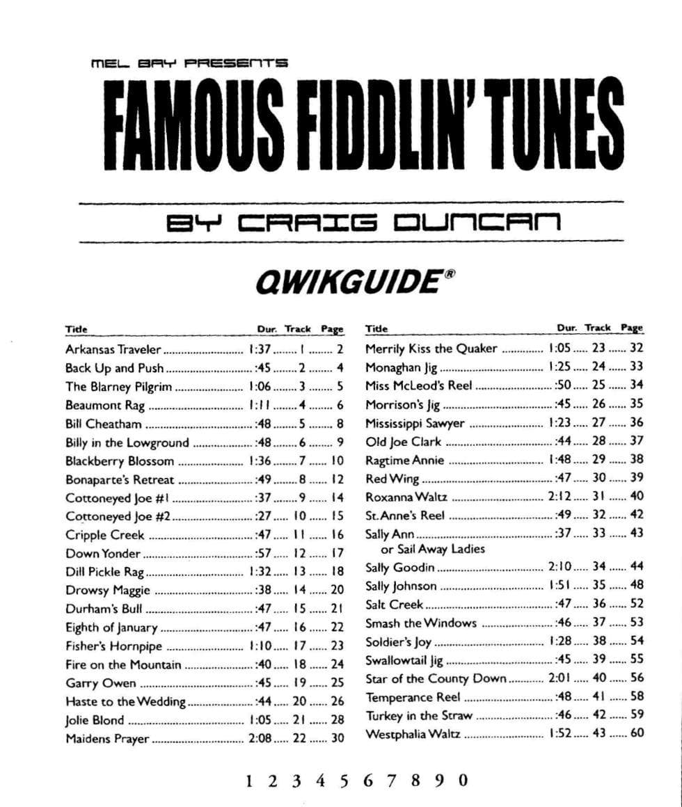 Duncan, Craig - Famous Fiddlin' Tunes (Qwik Guide Series) - Violin - Book/Online Audio - Mel Bay Publications