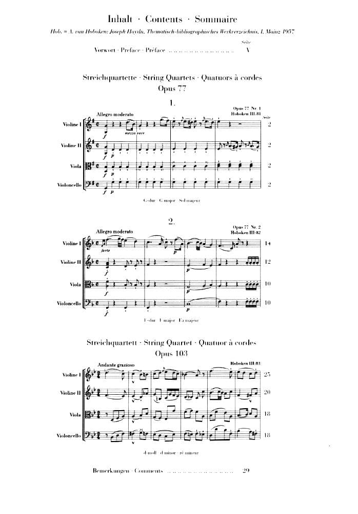 Haydn, Franz Joseph - String Quartets, Volume 11: Op 77 and 103 - edited by Horst Walter - G Henle Verlag URTEXT