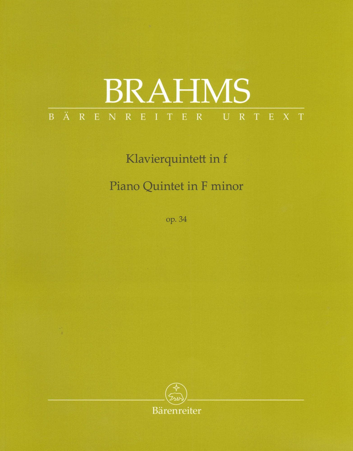 Brahms, Johannes - Piano Quintet in F minor, Op. 34 - Barenreiter Urtext