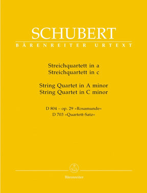 Schubert, Franz - Quartets in a minor and c minor URTEXT Published by Barenreiter Verlag
