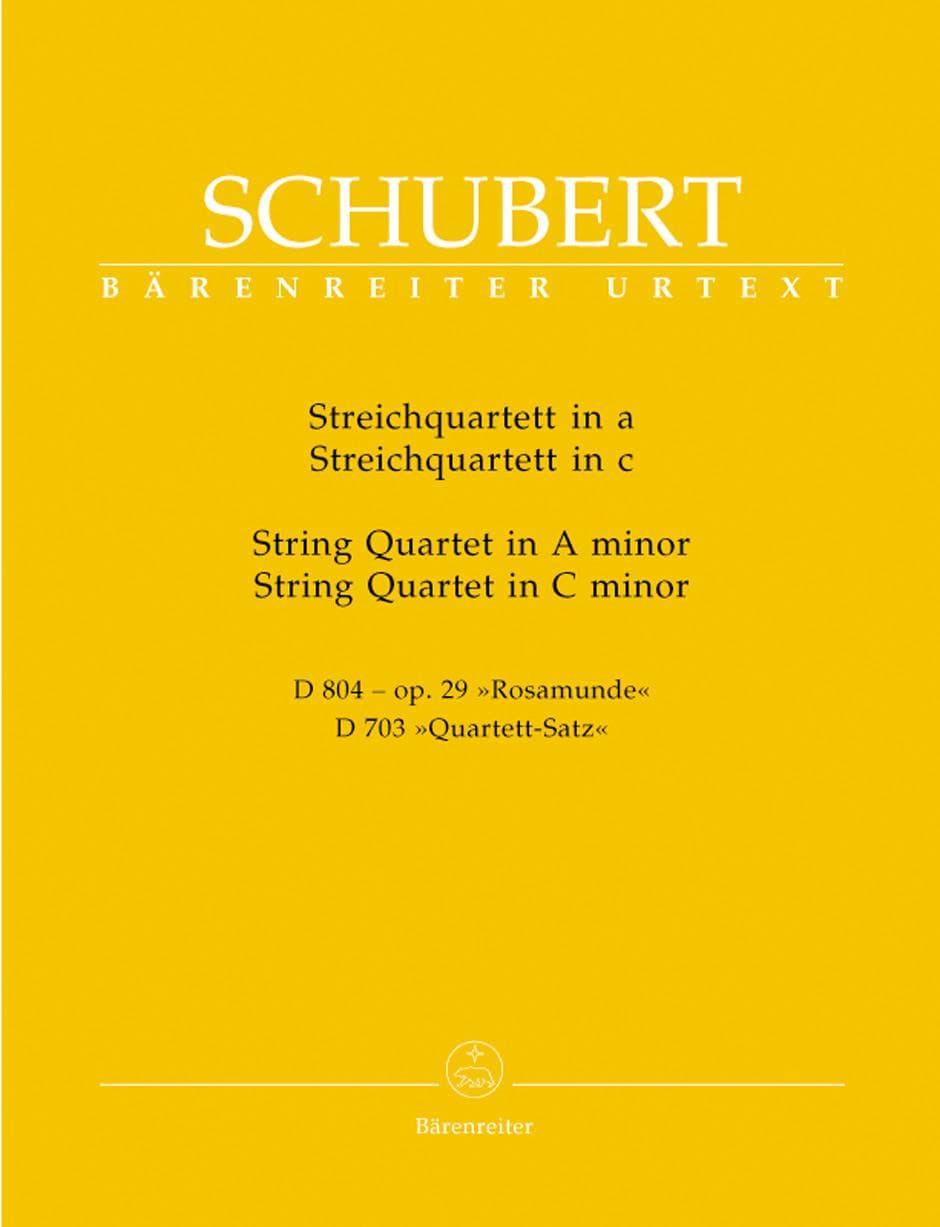 Schubert, Franz - Quartets in a minor and c minor URTEXT Published by Barenreiter Verlag