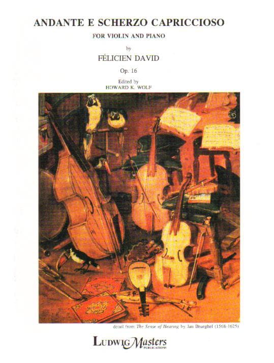 David, Felicien - Andante e Scherzo Capriccioso, Op 16 - Violin and Piano - edited by Howard K Wolf - Masters Music Publications