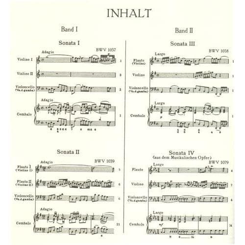 Bach, JS - Trio Sonatas, Volume 1: BWV 1037, 1039 - Two Violins and Piano - edited by Ludwig Landshoff - Edition Peters