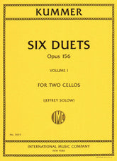 Kummer, FA - Six Duets, Op 156, Volume 1 - Two Cellos - edited by Jeffrey Solow - International Music Co