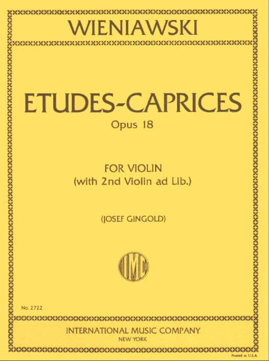 Wieniawski, Henryk - Etudes Caprices, Op 18 - Violin solo with optiona