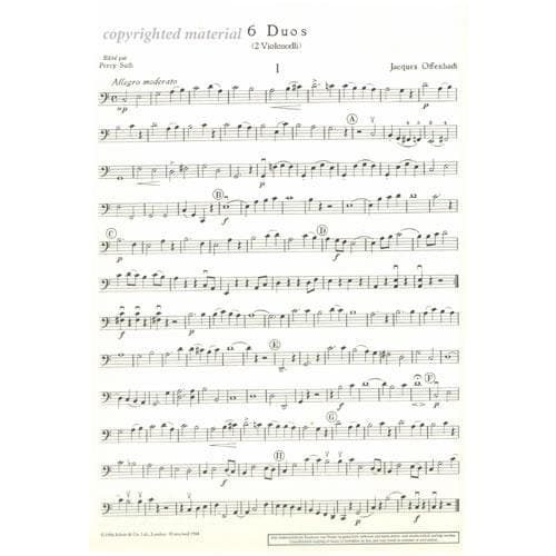 Offenbach, Jacques - Six Duos Op 49 Volume 1 Cello Duets Published by Schott Music