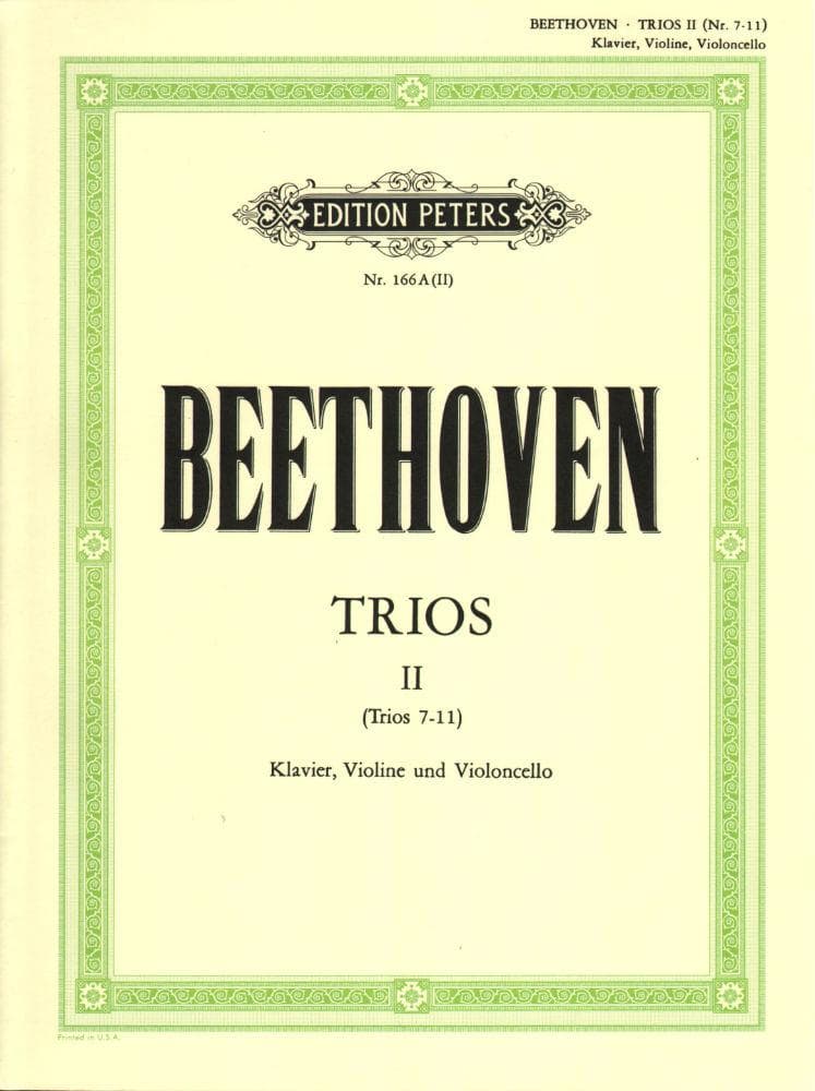 Beethoven, Ludwig - 11 Celebrated Piano Trios Volume 2 for Violin, Cello and Piano - Arranged by Herrmann-Grummer - Peters Edition