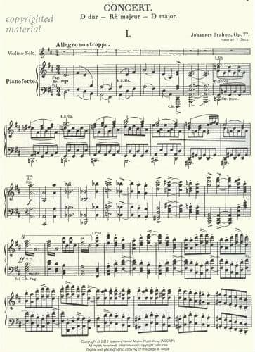 Sevcik, Otakar - Brahms Violin Concerto in D Major Op 18 & 25 - Violin and Piano Score - Analytical Studies & Exercises - Edited by Endre Grant