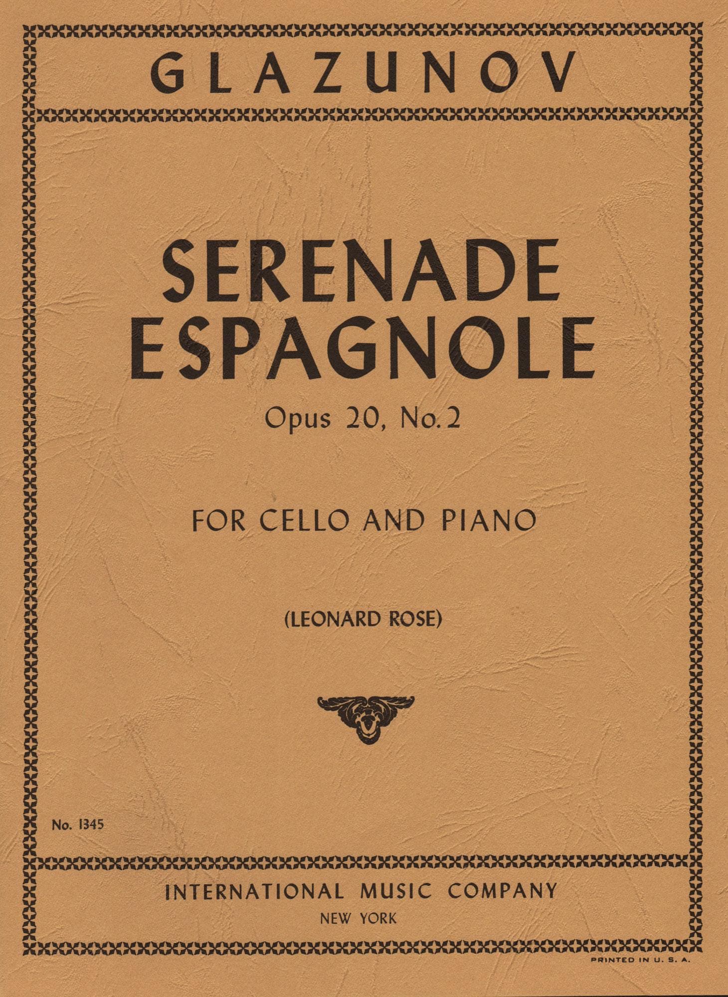 Glazunov Serenade Espagnole Sheet Music Violin Score