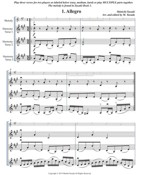 Yasuda, Martha - Folk Song Melodies For Violin Ensemble, 2nd Edition - Digital Download