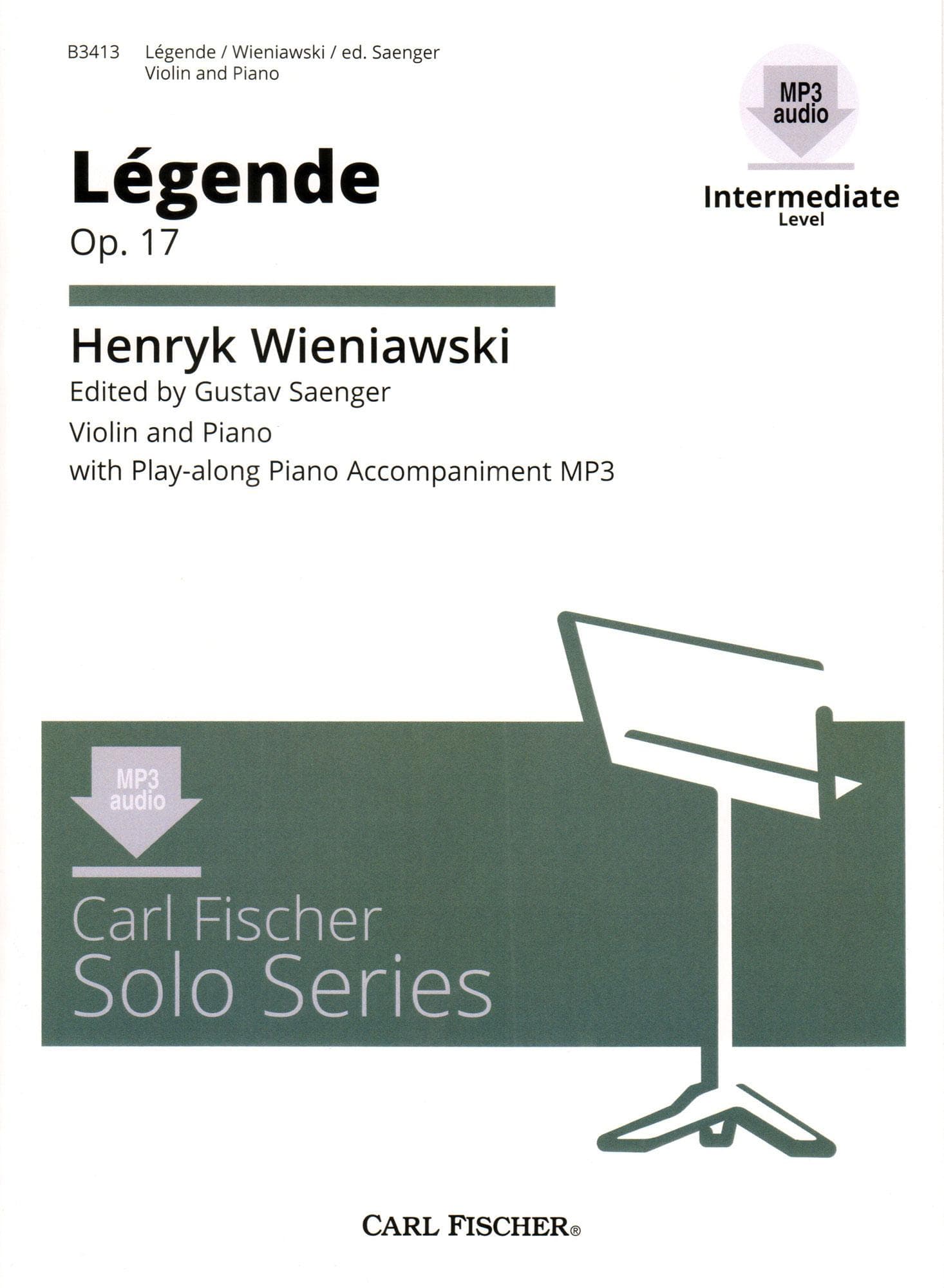 Wieniawski Legende Op. 17 - Violin & Piano - Saenger - Carl Fischer