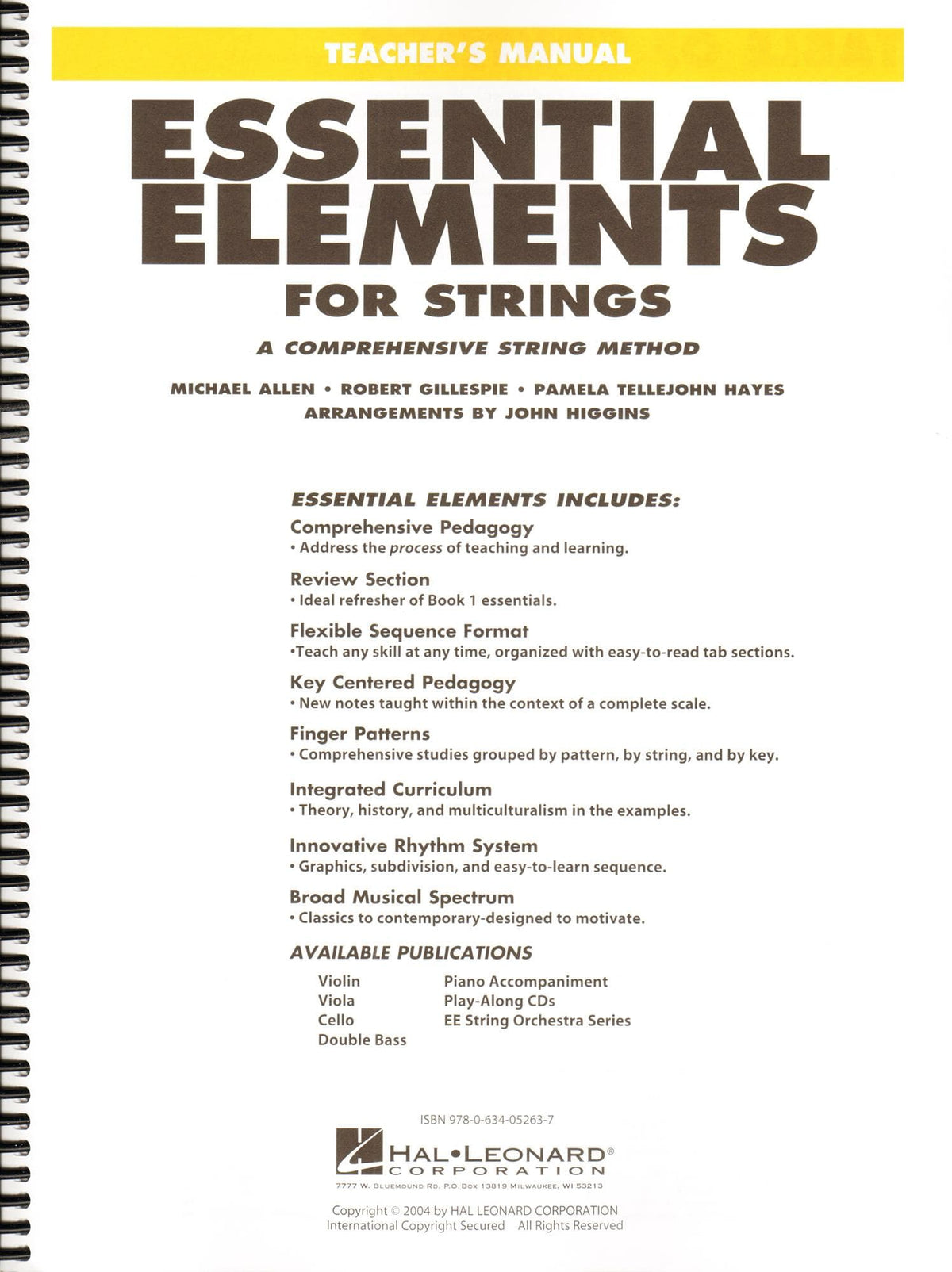 Essential Elements Interactive (formerly 2000) for Strings - Teacher Manual Book 2 - by Allen/Gillespie/Hayes - Hal Leonard Publication