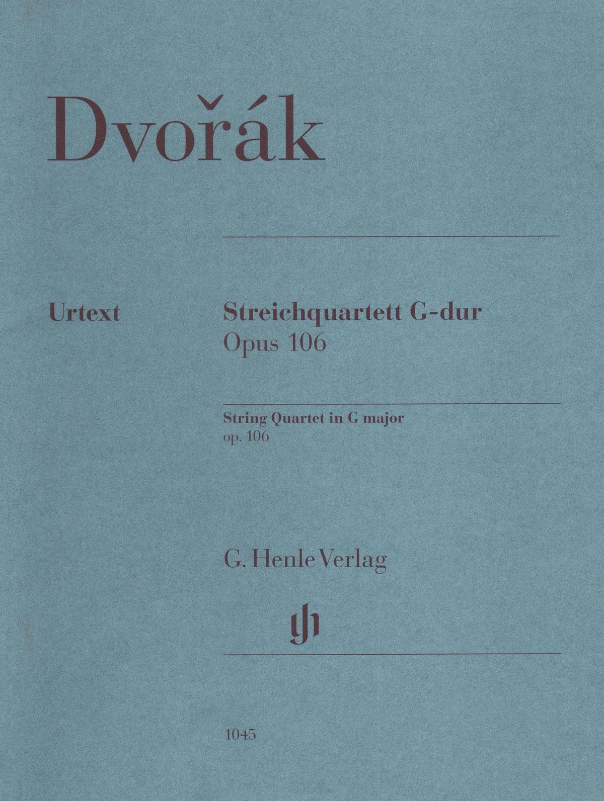 Dvorak, Antonin - String Quartet in G major - Opus 106 - Parts Only - Edited by Peter Jost - G Henle Verlag URTEXT