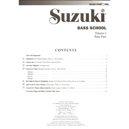 Suzuki Bass School, Volume 5