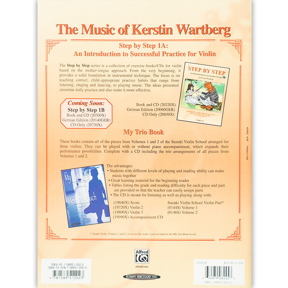 Step by Step Volume 1A  with CD (Mother Tongue Method) Arranged by Kerstin Wartberg For Violin Published by Alfred Music Publishing