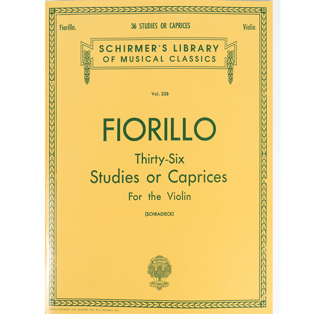 Fiorillo, Federigo - 36 Etudes or Caprices - Violin - edited by Henry Schradieck - G Schirmer Edition
