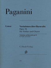 Cover of Paganini's Variations on Barucaba, Op. 14, for violin and guitar, Henle Edition