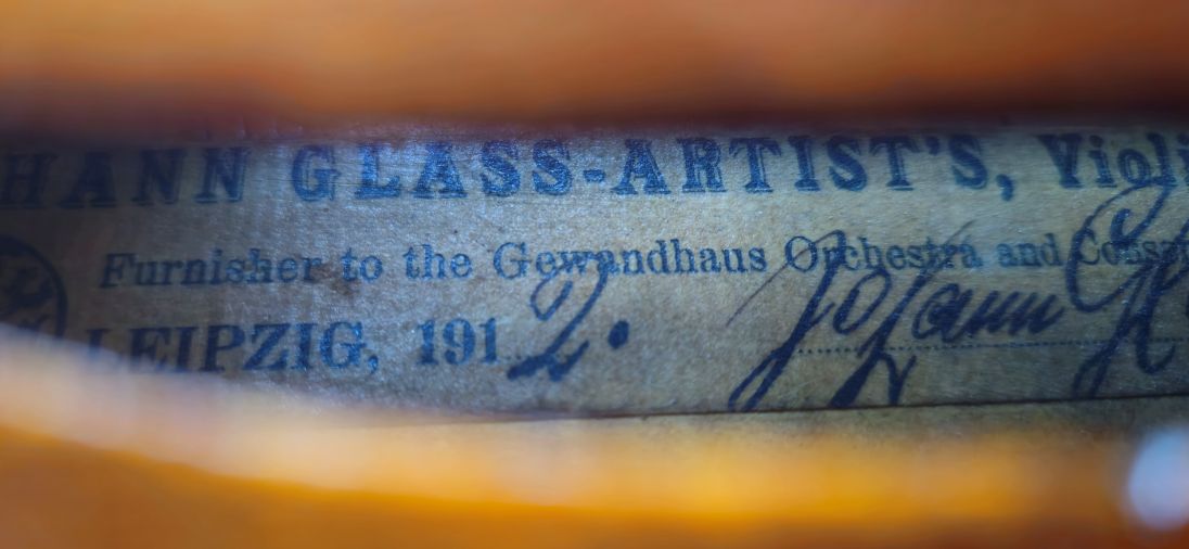 Johann Glass Violin, Leipzig, 1912