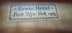 Erwin Hertel Violin, New York, 1972