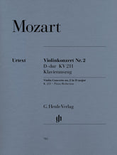 Cover of Mozart's Violin Concerto No. 2 in D Major, K. 211, for violin and piano, Henle Edition