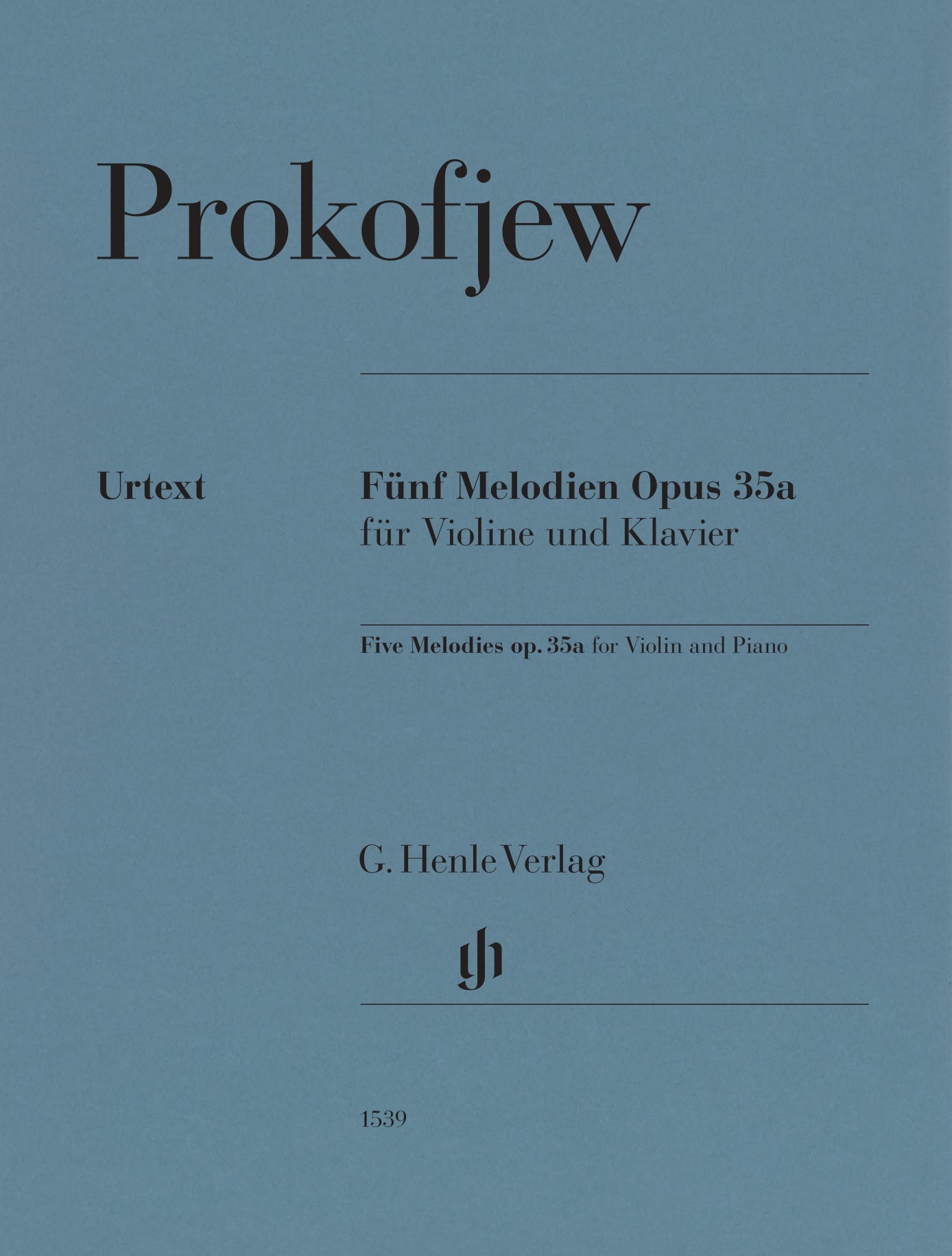 Cover of Prokofiev's Five Melodies, Op. 35a, for violin and piano, Henle Edition