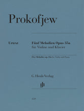 Cover of Prokofiev's Five Melodies, Op. 35a, for violin and piano, Henle Edition