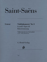 Cover of Saint-Saens's Violin Concerto No. 3 in B Minor, Op. 61, for violin and piano, Henle Edition