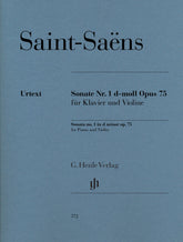 Cover of Saint-Saens's Violin Sonata No. 1 in D Minor, Op. 75, for violin and piano, Henle Edition