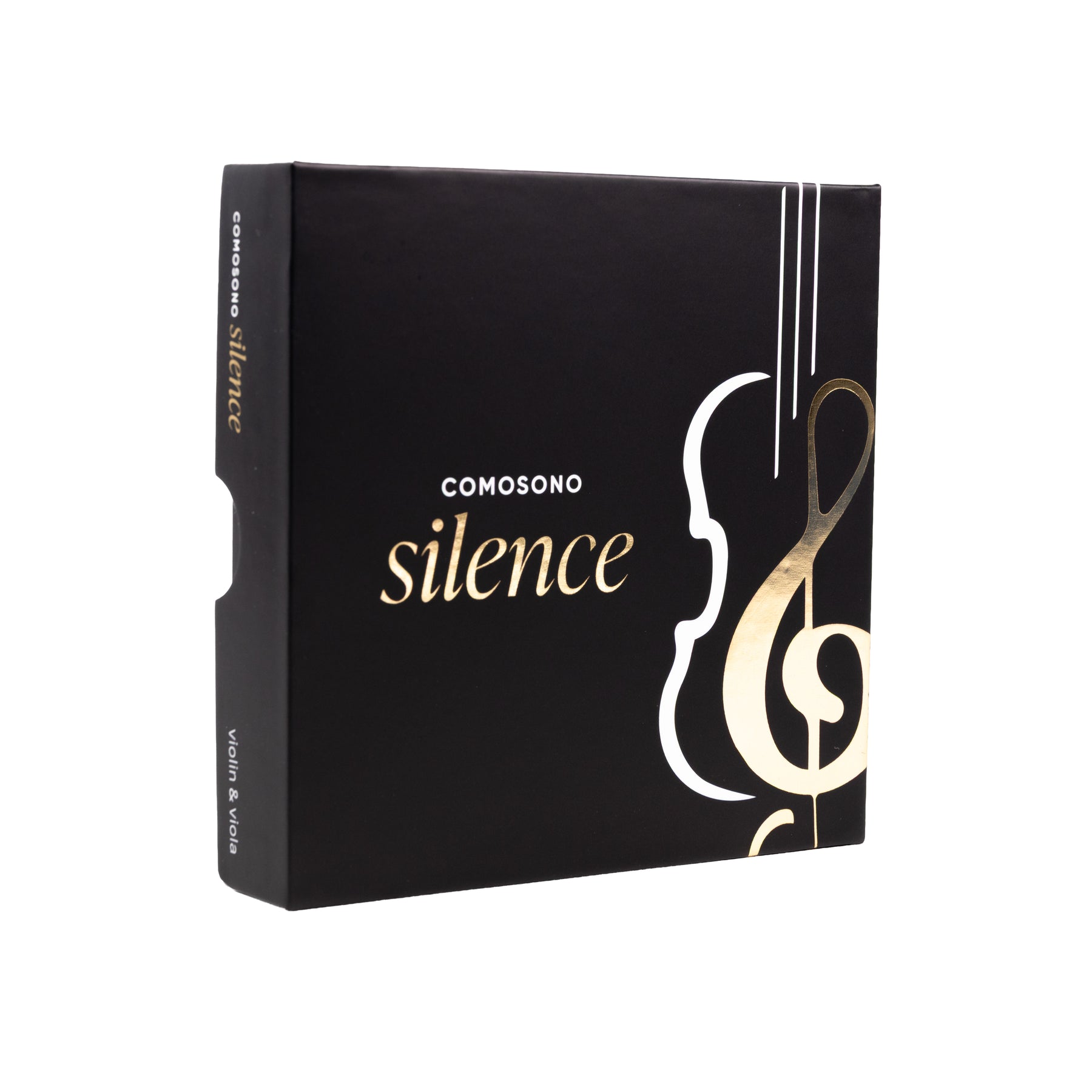 Comosono Silence Hotel Mute for violin and viola, Package Angled