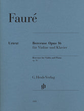 Cover of Faure's Berceuse, Op. 16, for violin and piano, Henle Edition