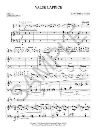 Saint-Saëns, Camille - Valse Caprice - Violin and Piano - edited by Endre Granat - Lauren Keiser Publishing