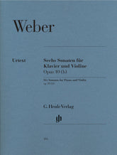 Cover of Weber's 6 Violin Sonatas, Op. 10(b), for violin and piano, Henle Edition