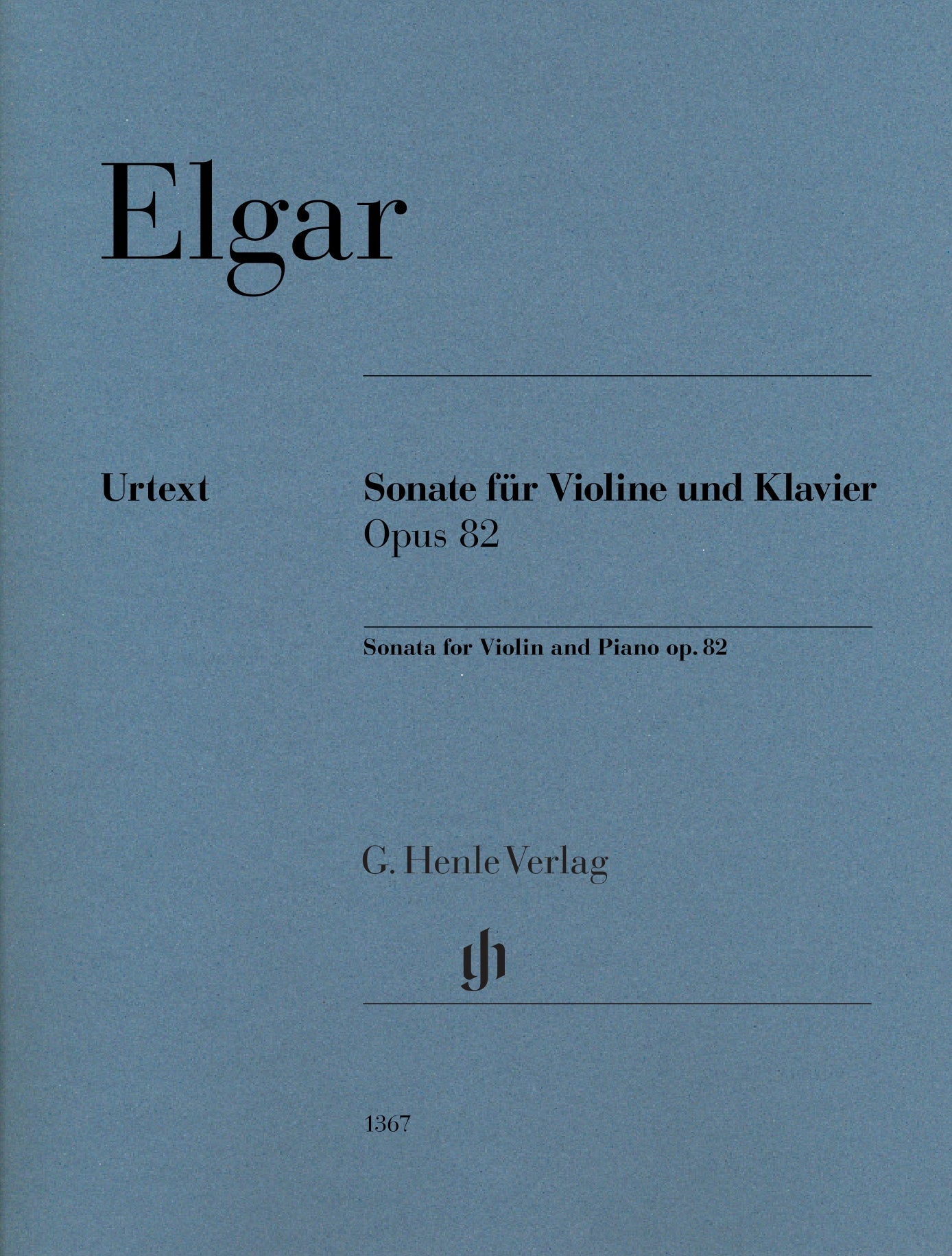 Cover of Elgar's Violin Sonata, Op. 82, for violin and piano, Henle Edition