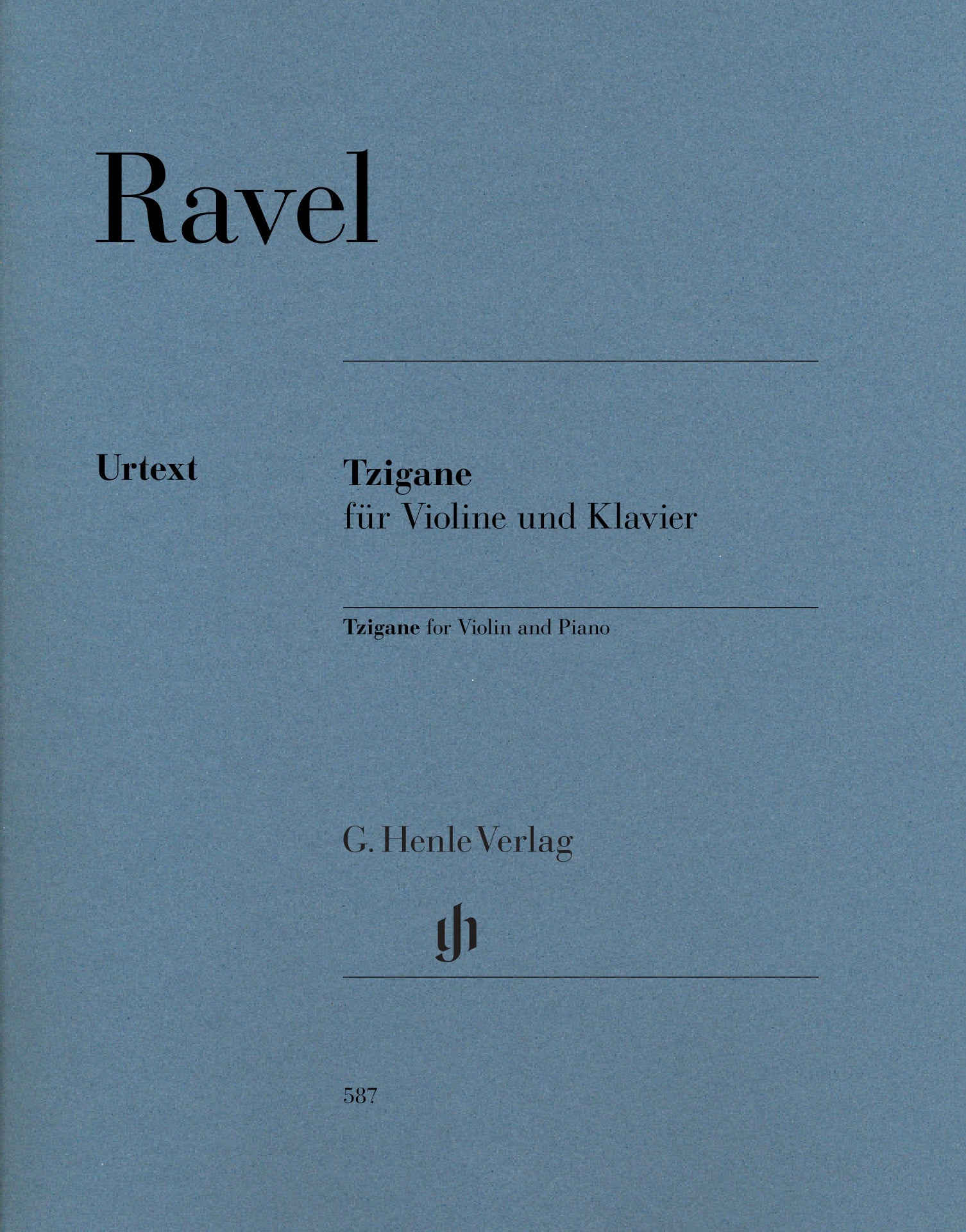 Cover of Ravel's Tzigane, Gypsy Airs, for violin and piano, Henle Edition