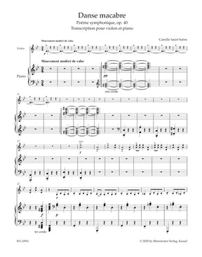 Saint-Saëns, Camille - Danse macabre, Op. 40 (version for violin & piano) - edited by Drèze - Barenreiter Urtext