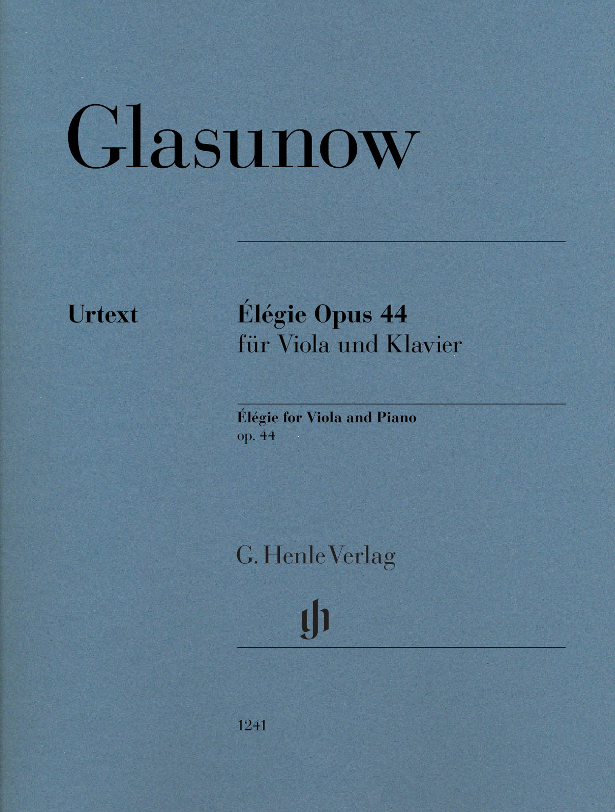 Glazunov, Alexander - Élégie, Op. 44 - Viola and Piano - edited by Dominik Rahmer - G. Henle Verlag
