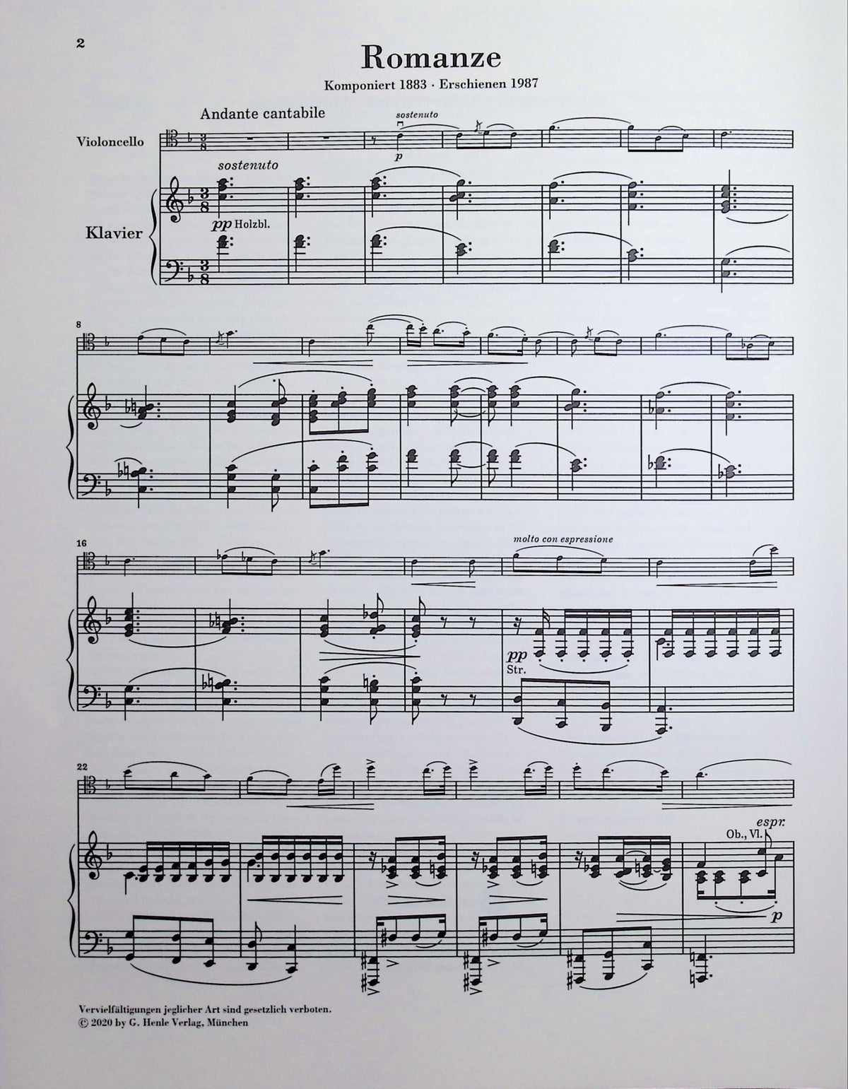 Strauss, Richard - Sonata in F major op. 6 for Violoncello and Piano - Edited by Jost - G. Henle Verlag