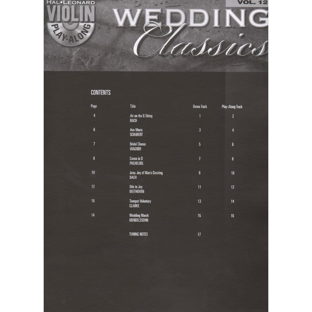 Violin Play-Along, Volume 12: Wedding Classics - Violin - Hal Leonard