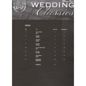 Violin Play-Along, Volume 12: Wedding Classics - Violin - Hal Leonard
