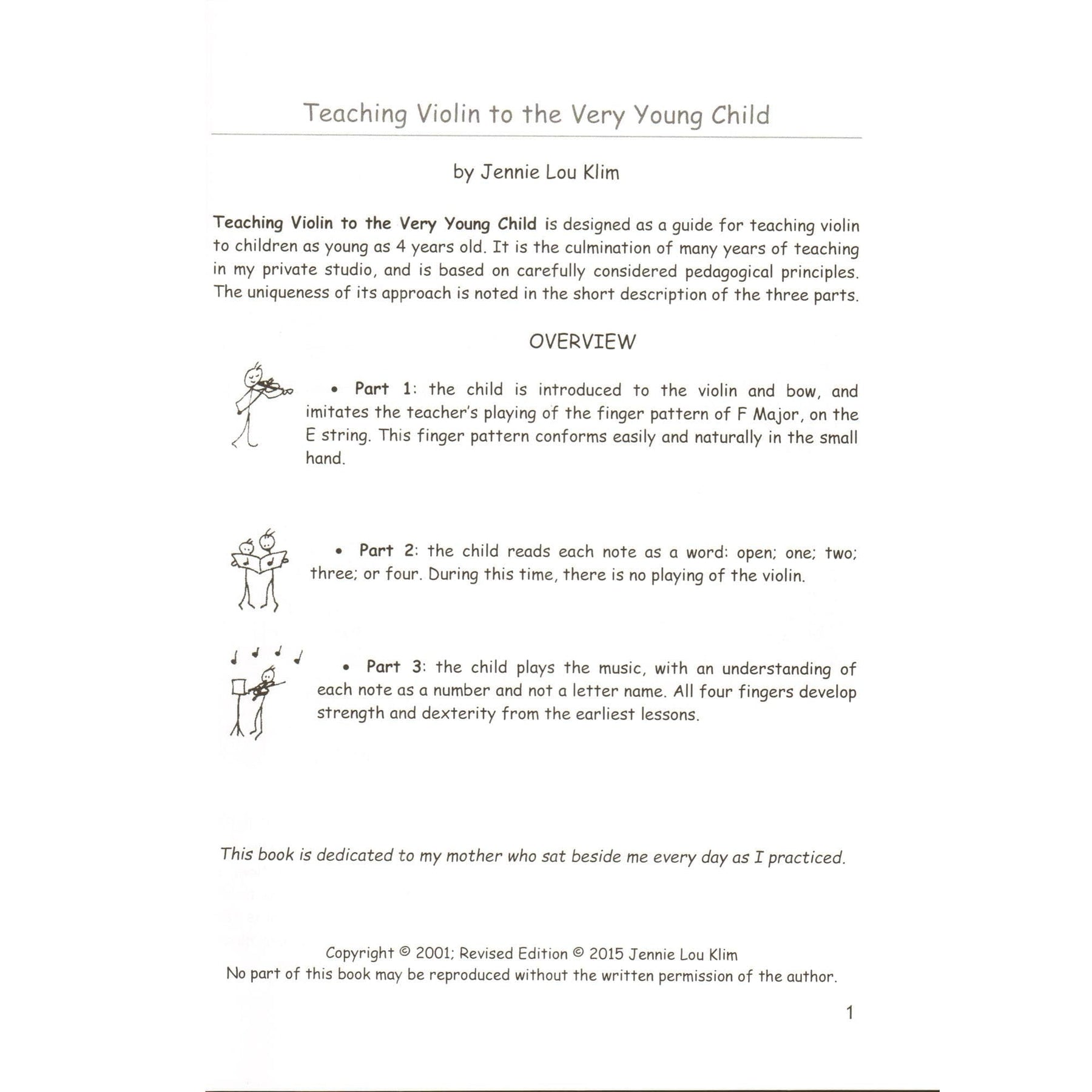 Jennie Lou Klim - Teaching Violin to the Very Young Child - Beachside Publications