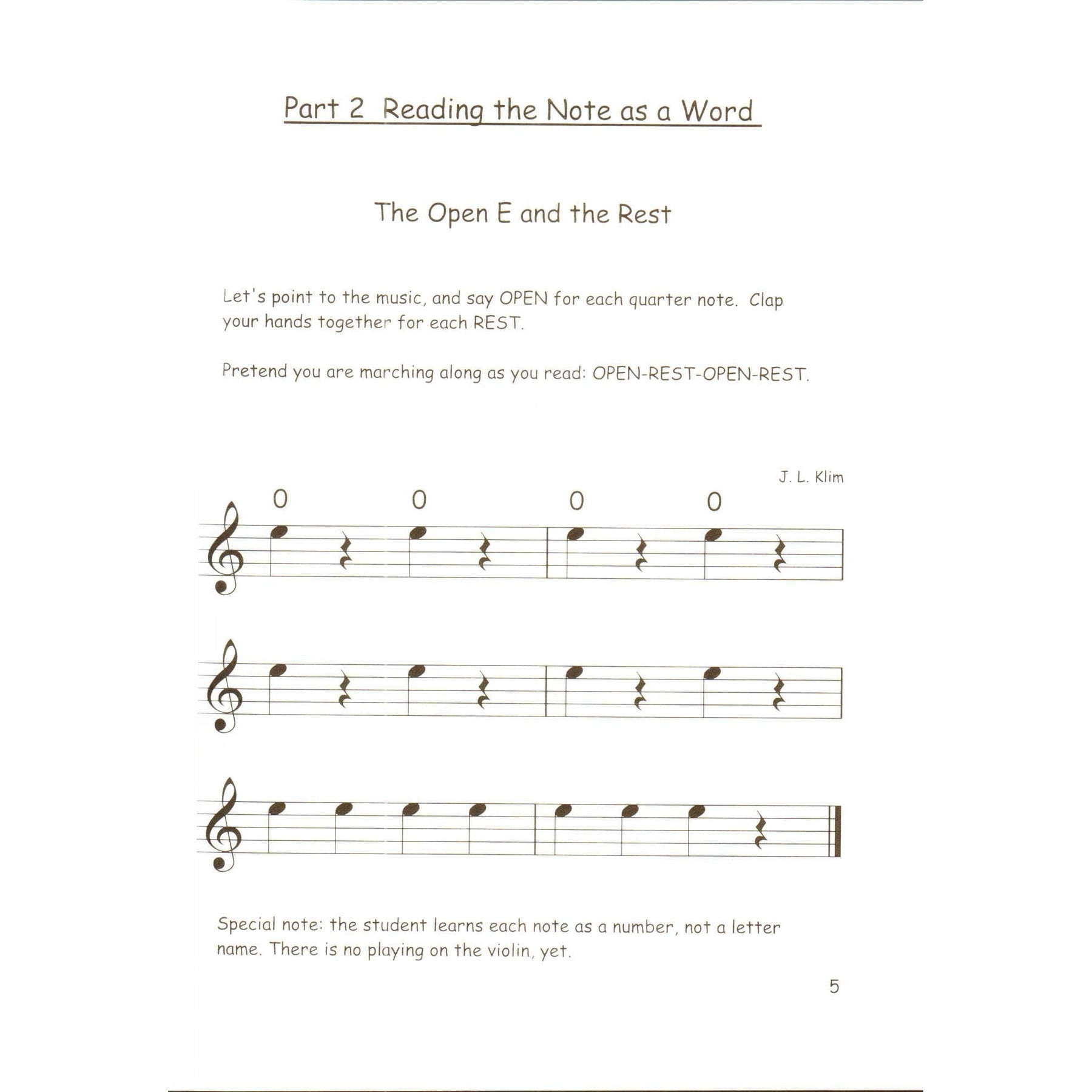 Jennie Lou Klim - Teaching Violin to the Very Young Child - Beachside Publications