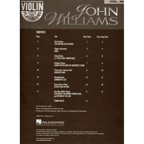 Violin Play-Along, Vol 38: John Williams - Book/CD - Hal Leonard