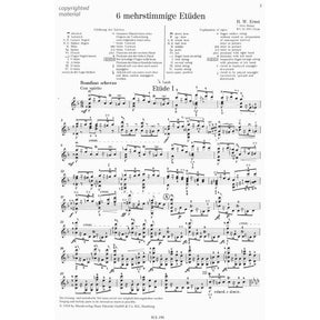 Ernst, Heinrich Wilhelm - Six Polyphonic Studies - Violin solo - edited by Franz Schmidtner - published by Sikorski Musikverlage