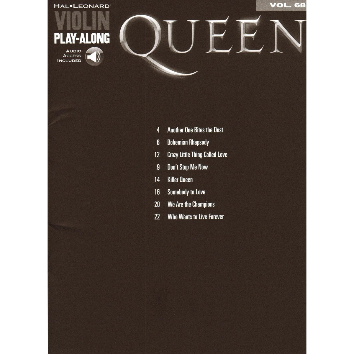 Queen - 8 Favorites - Violin Play-Along Vol. 68 - for Violin with Audio Accompaniment - Hal Leonard
