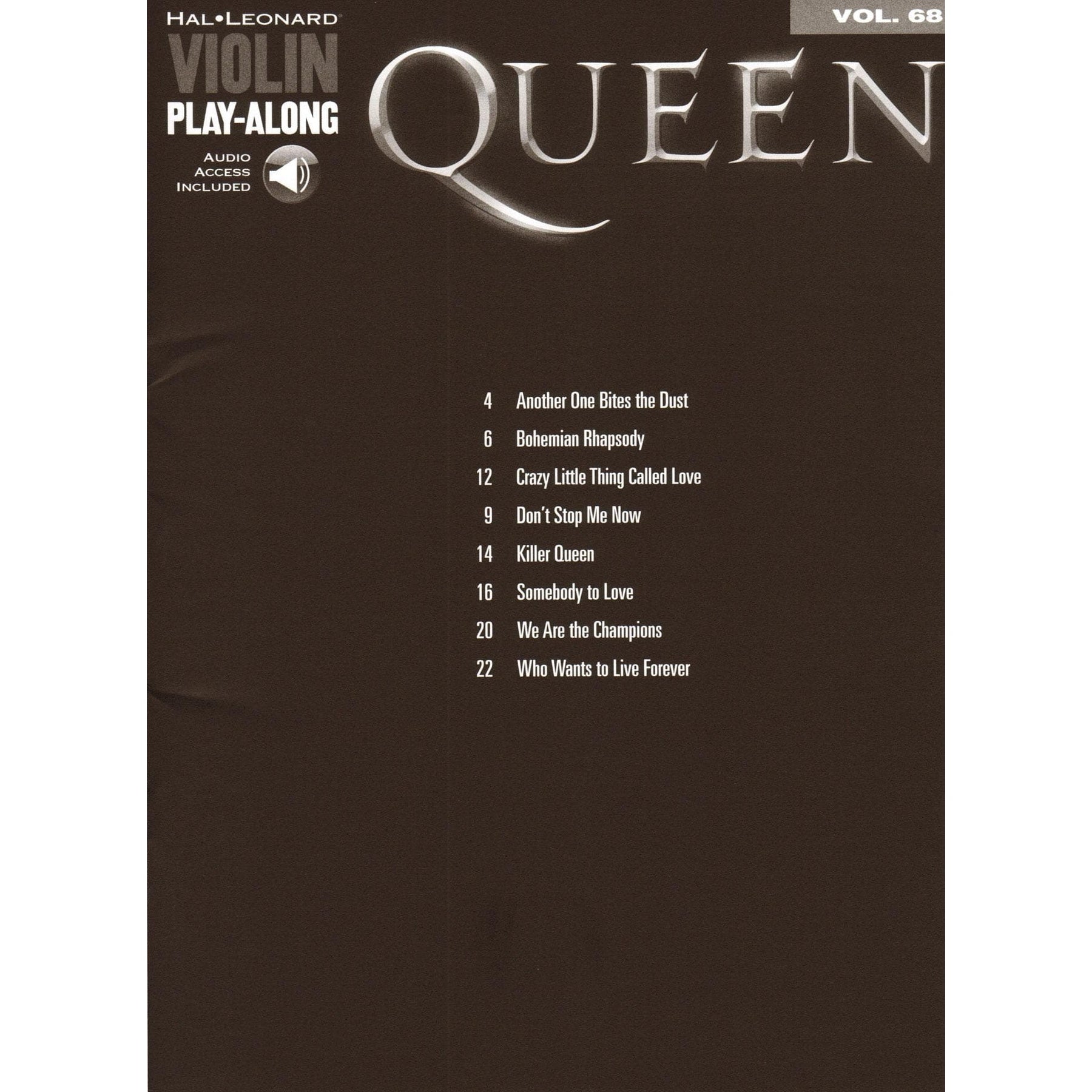 Queen - 8 Favorites - Violin Play-Along Vol. 68 - for Violin with Audio Accompaniment - Hal Leonard