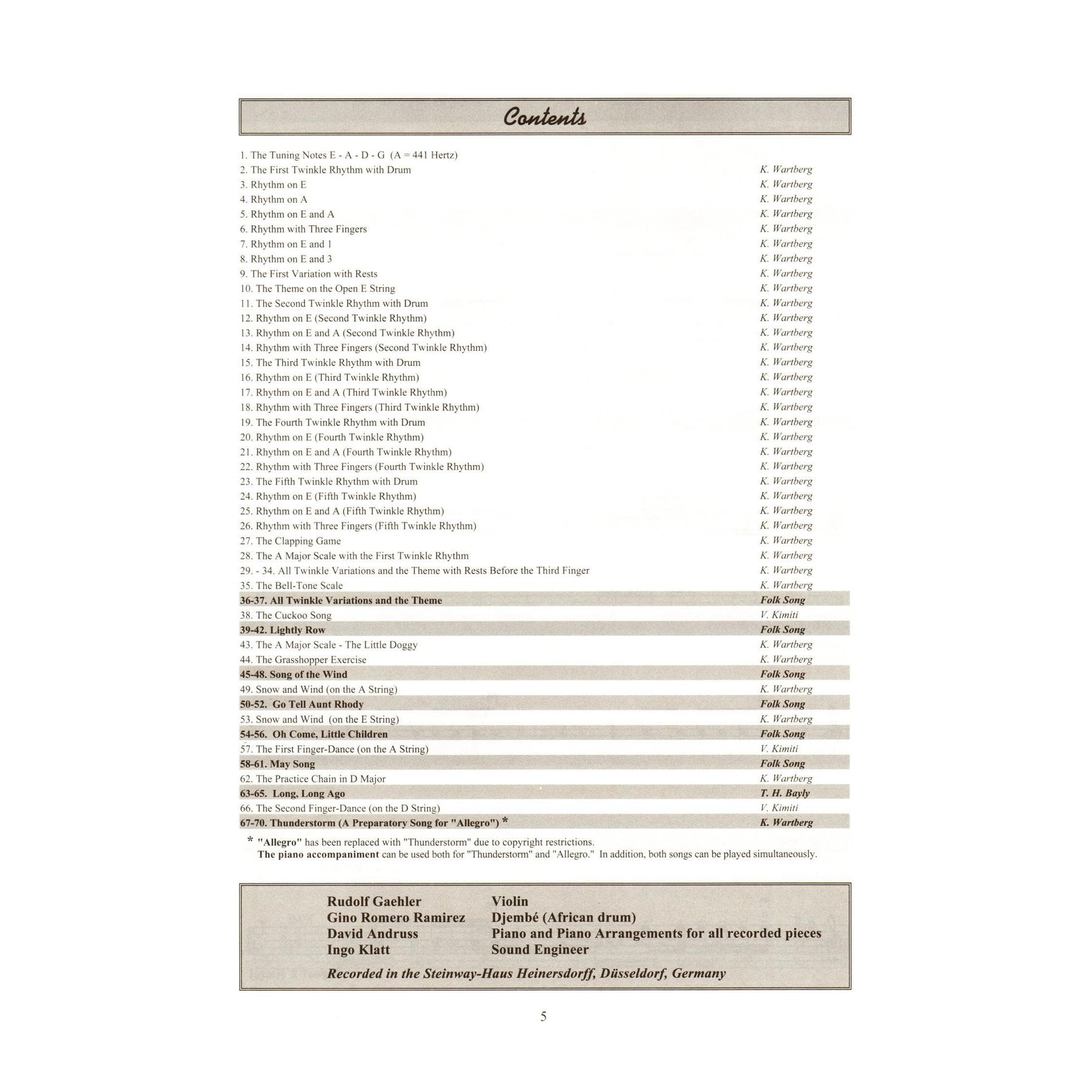Step by Step Volume 1A Online Access (Mother Tongue Method) Arranged by Kerstin Wartberg For Violin