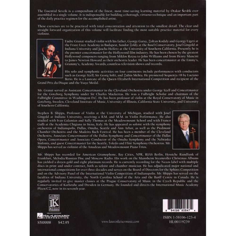 Sevcik, Otakar - The Essential Sevcik: A Critical Collection of the Most Important Exercises - Violin - published by Lauren Keiser Music