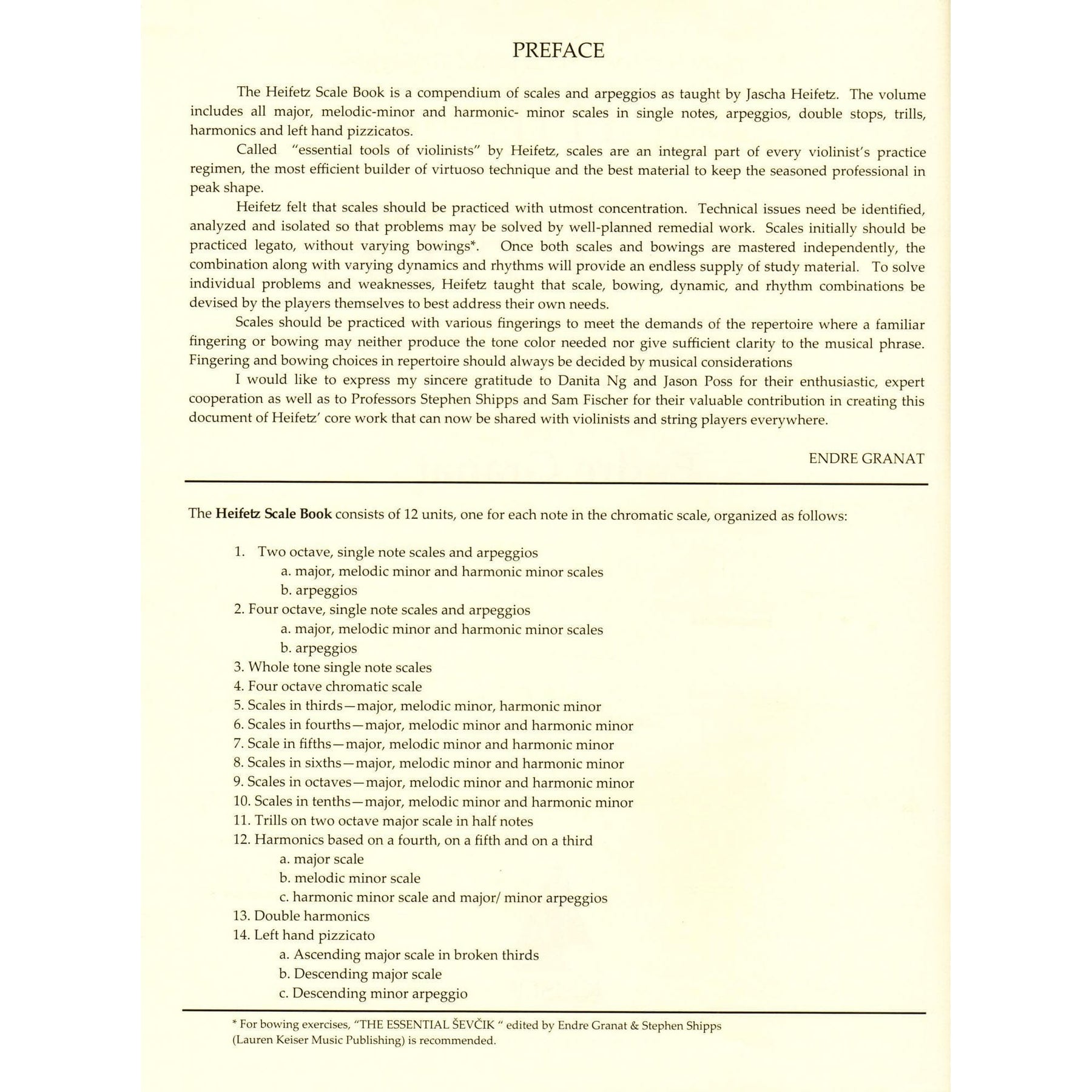 Granat - The Heifetz Scale Book for Violin